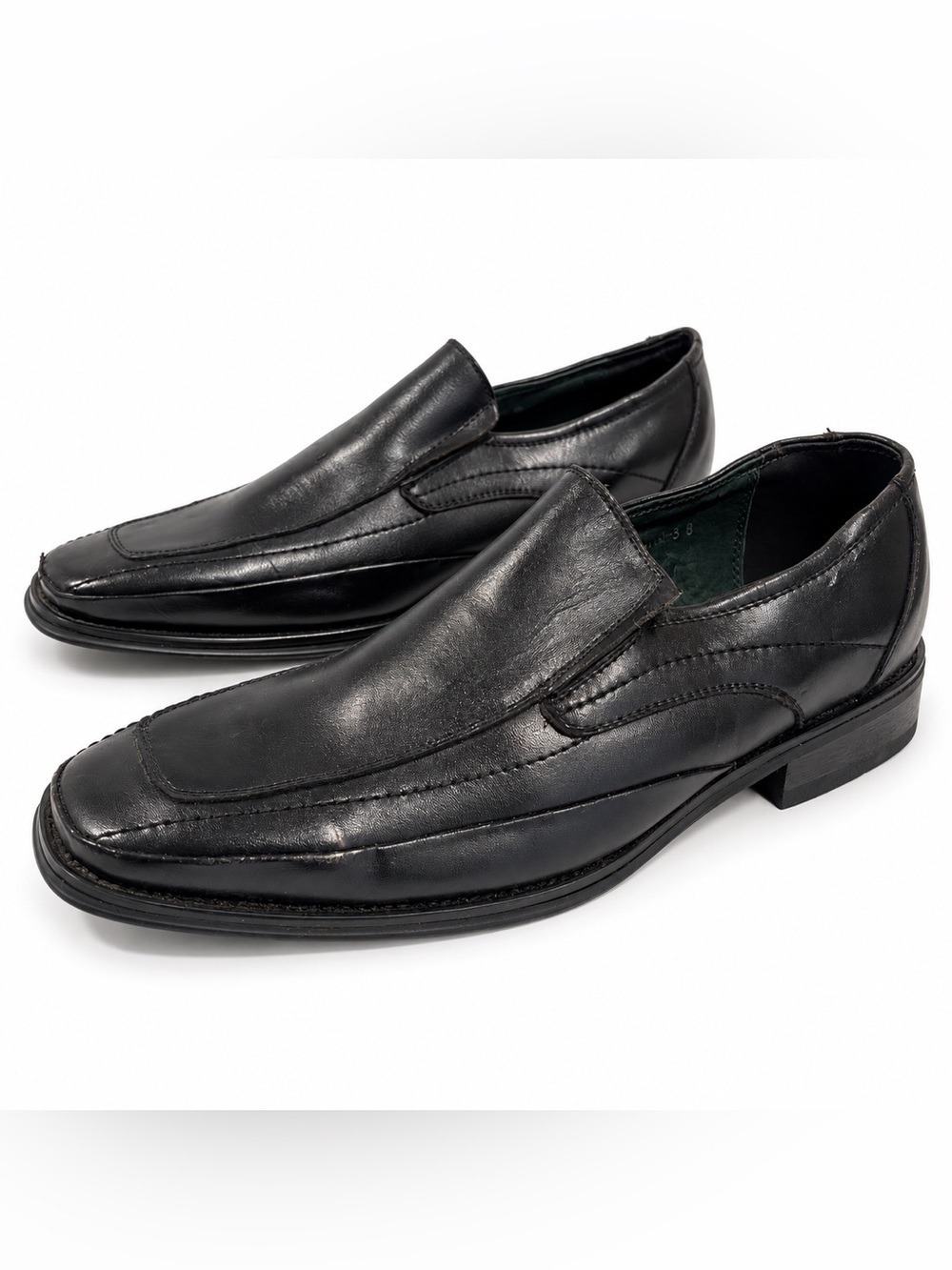 Men’s Zota Classic Leather Black Slip-On Men's Dress Shoes Size 8 US!